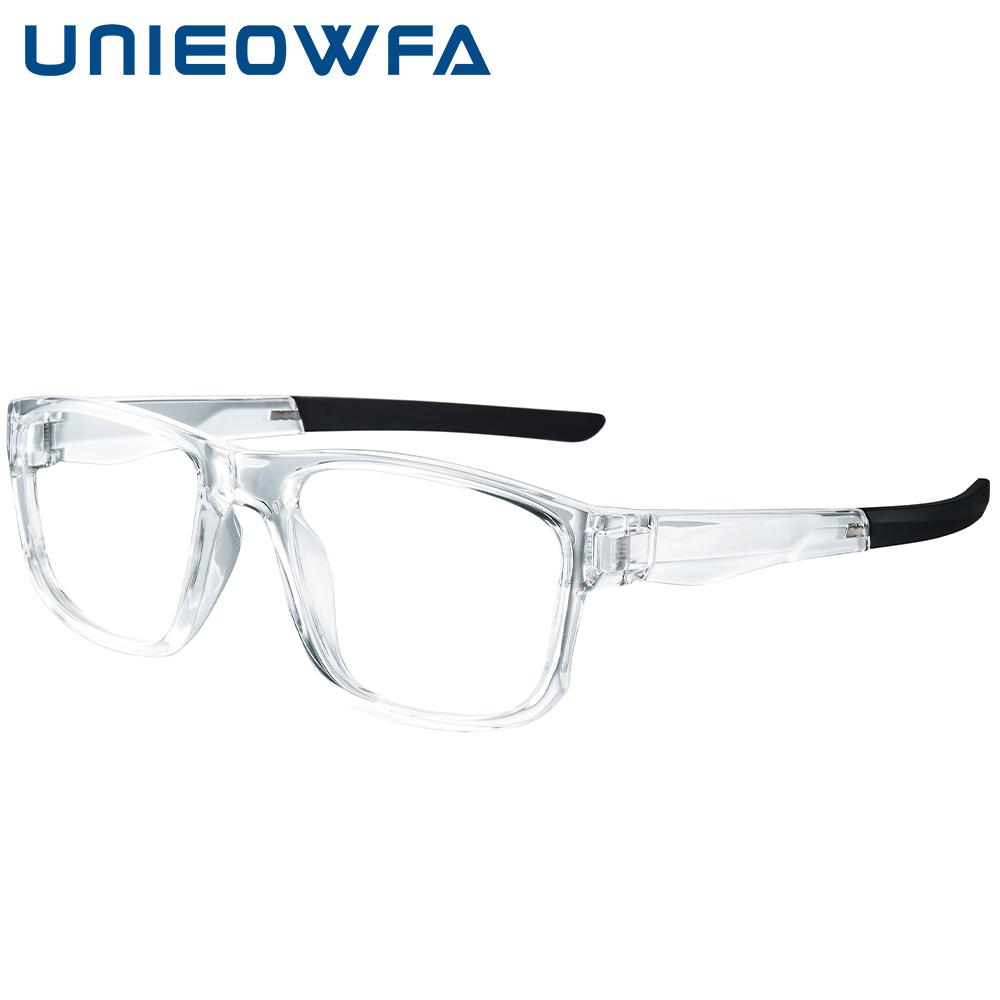 

UNIEOWFA Прозрачные спортивные очки по рецепту для мужчин, мультифокальные прогрессивные очки, мужские оптические очки для близорукости TR90 Square Single Version&1.56&None