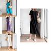 Luxurious Cotton Loose And Thin Dress For Women With Short Sleeves And Round Neck