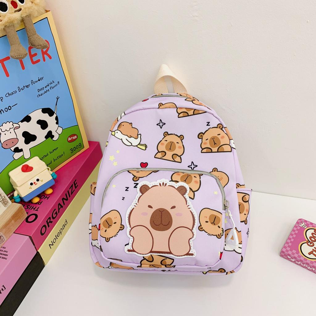 Cartoon Capybara Printting Backpack School Bag For Cute Kids Breathable Gift