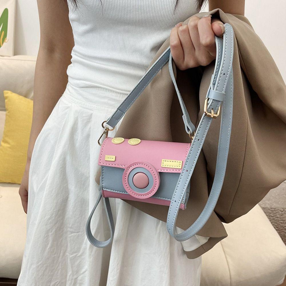 PU Small Square Bag Cartoon Box Bag Portable Camera Bag  Girls