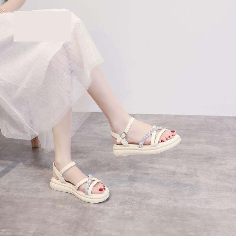 

Новые универсальные повседневные сандалии Легкие женские туфли на толстой подошве 40 бежевый