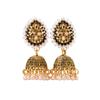 Explosive Earrings, European and American Style Engraved Water Drop Bells, Earrings, Temperament Earrings, Ethnic Style Imitation Pearl Earrings