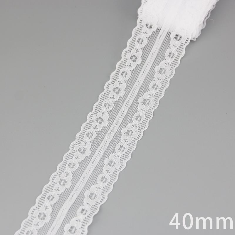 (5 Yards/roll) White Lace Ribbon Fabric Webbing Decoration Lovely Gift Packing Polyester Material