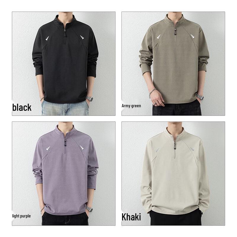 EASTERN CAMEL Men's Half-Zip Stand-Collar Sweatshirt