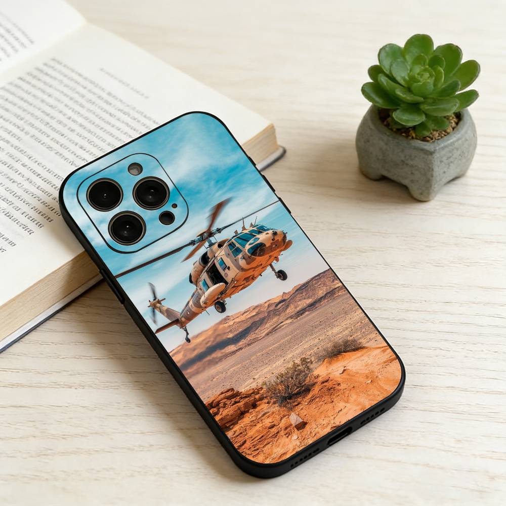 

H-Helicopter Phone Case For iPhone 17, 16,15,14,13,12,11 Plus,Pro Max, Others Soft Black Cover iPhone16e