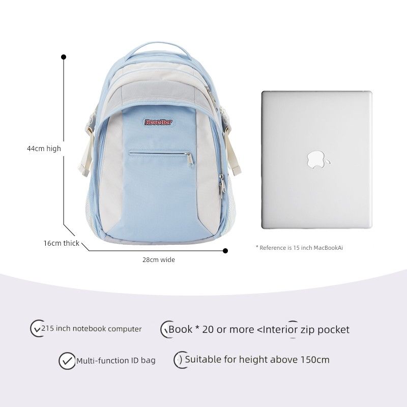 

Resetter Chinese Style 15.6-Inch Student Backpack Haze Blue(Medium (15-inch notebook))