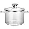 Jidu High-Temperature Resistant Borosilicate Glass Soup and Stew Pot for Gas Flame Cooking
