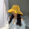 Fisherman Hat With Foldable For Outdoor Activities Big Brim Fisherman Hat Korean Sun Hat Providing Greater Shading Area yellow M
