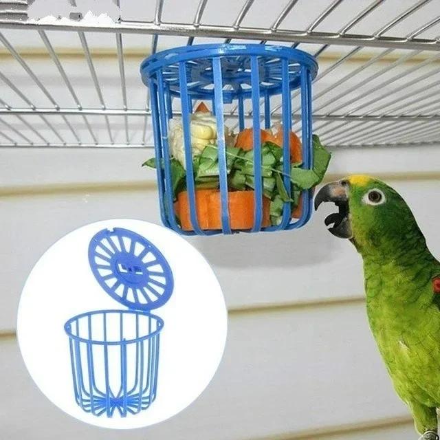 1 Pcs Cute Parrot Feeder Cage Fruit And Vegetable Rack Cage Accessories Hanging Basket Container Toy Pet Bird Supplies