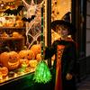 Illuminated Performance Prop Halloween Witch Broom with Green LED Light, Glowing Cosplay Wizard Decoration for Party Broomstick, Costume Themed
