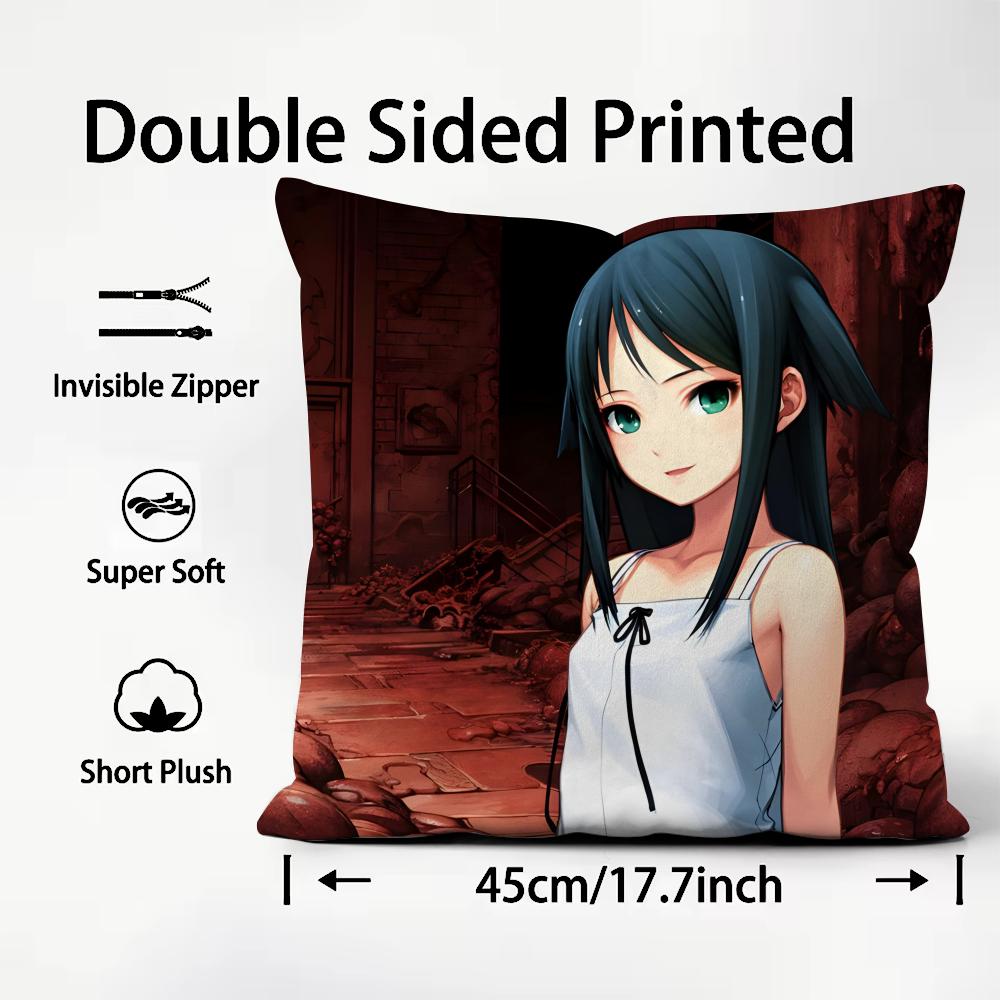 SSaya No UtaA Song Of Saya Cushion Cover Plush Fabric Soft DoubleSided Printed Sofa Warm Winter Home Child Gift Pillow Case