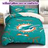 Miami Dolphins Pattern Bedding Quilt Set Quilt Cover Pillowcase Home Decoration Birthday Gift (1 * duvet cover + 2 * pillowcase, without core)