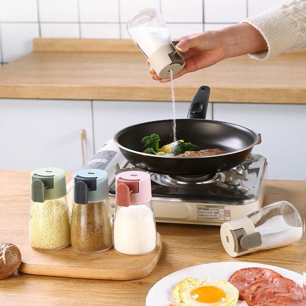 4Pcs Transparent Measuring Seasoning Bottle Press Type Precise Spice Dispenser Professional Cooking
