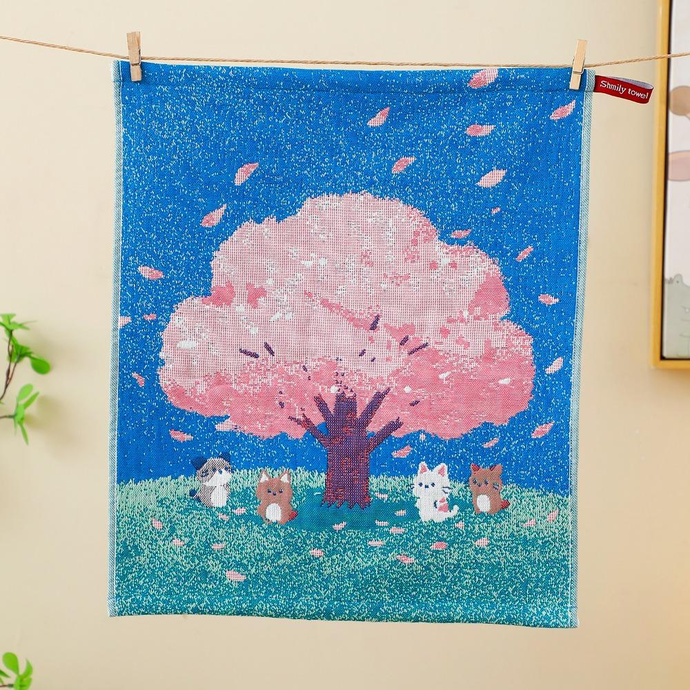 Cartoon Handkerchief Towel 34x40cm Pure Cotton Dish Cloth Cute Kitchen Towel  Home Restaurant