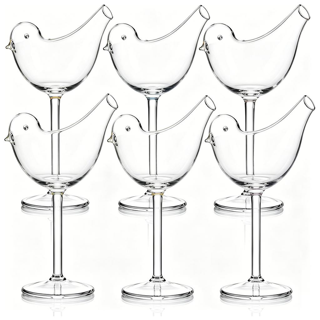 Bird Shape Goblet Wine Glasses Transparent Clear Fancy Drinking Glasses 150ml Bird Shaped Cocktail Glass Set for Kitchen Bar