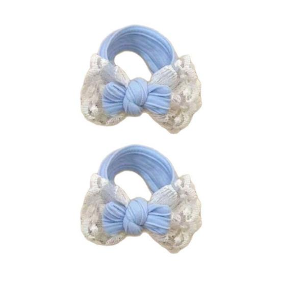 Yousheng Hair Tie Embroidery Lace Double Layer Bow Decor Hair Rope High Elasticity Ponytail Holder Women Hair