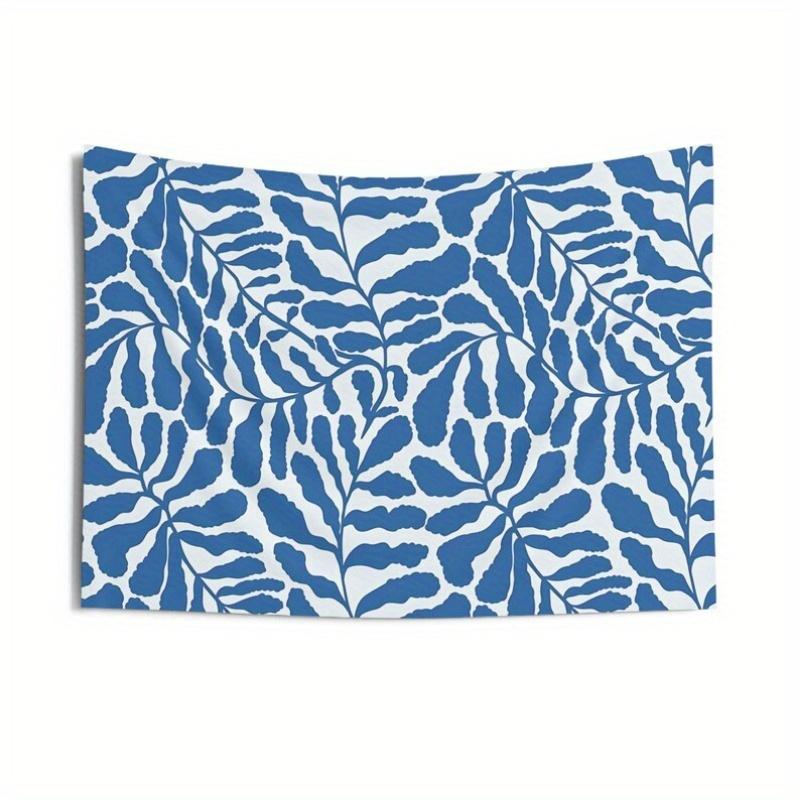 

Blue Leaf Elegance Modern Botanical Tapestry Perfect for Cozy Unique Stylish Serene Home Decor with Natural Charm 74x94cm(29x37in)