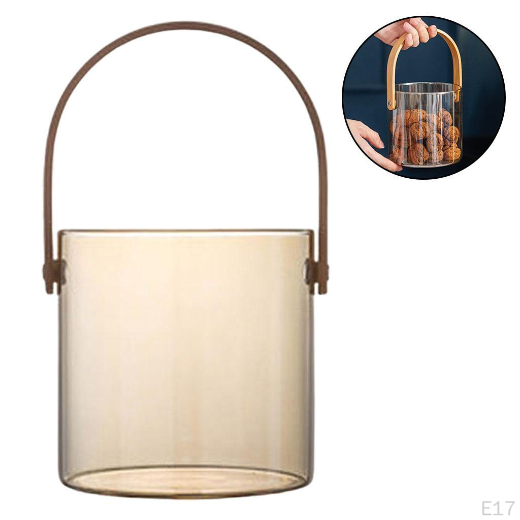 Glass Serving Tray with Handle Round Dried Basket Kitchen Supply for Parties Decor