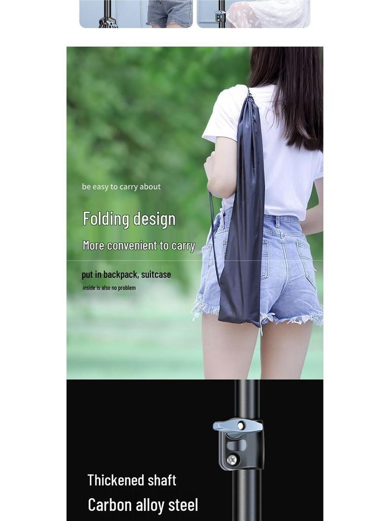 Dual Mobile Phone Tripod with Multi-Angle Stand & Fill Light for Outdoor Live Streaming & Photography