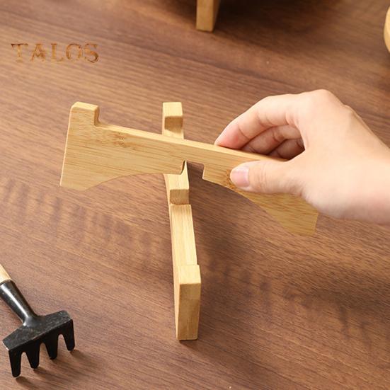 Supporto per piante in bambù, portavasi per fiori, da tavolo, da interno, sgabello rotondo, portavasi, espositore per piante in vaso, cupcake, ceramiche