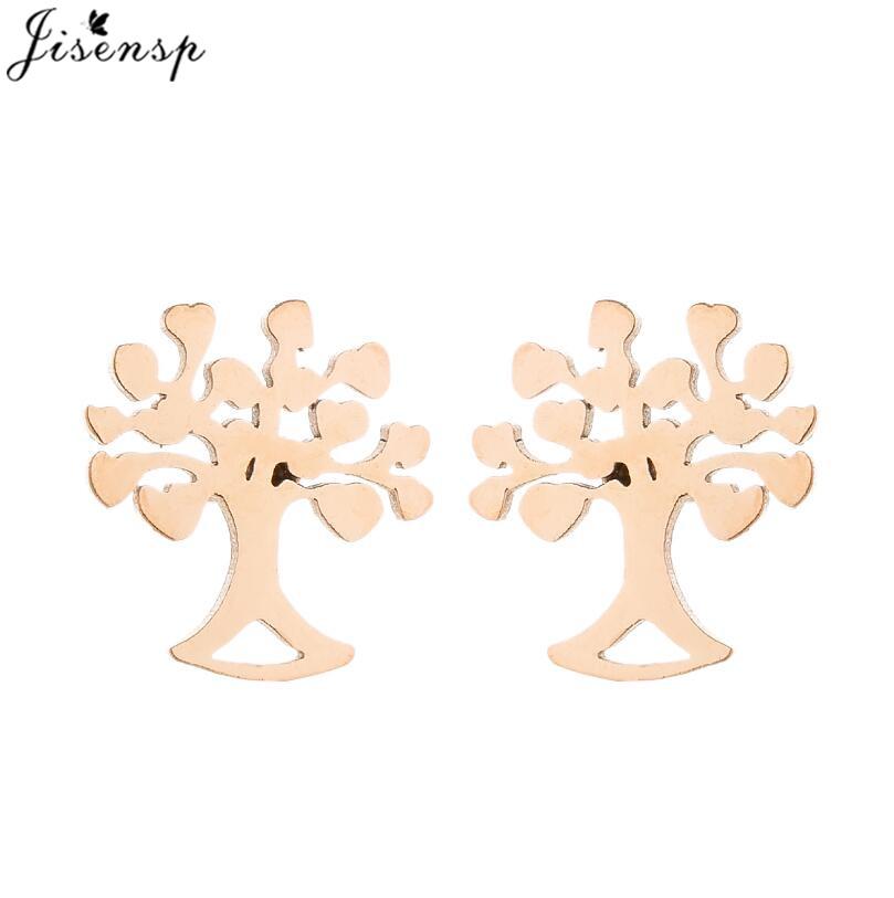 Casual Stainless Steel Tree of Life Earring for Women Lotus Grass Ear Jewelry Girls Delicate Flower Earrings Gifts Accessories