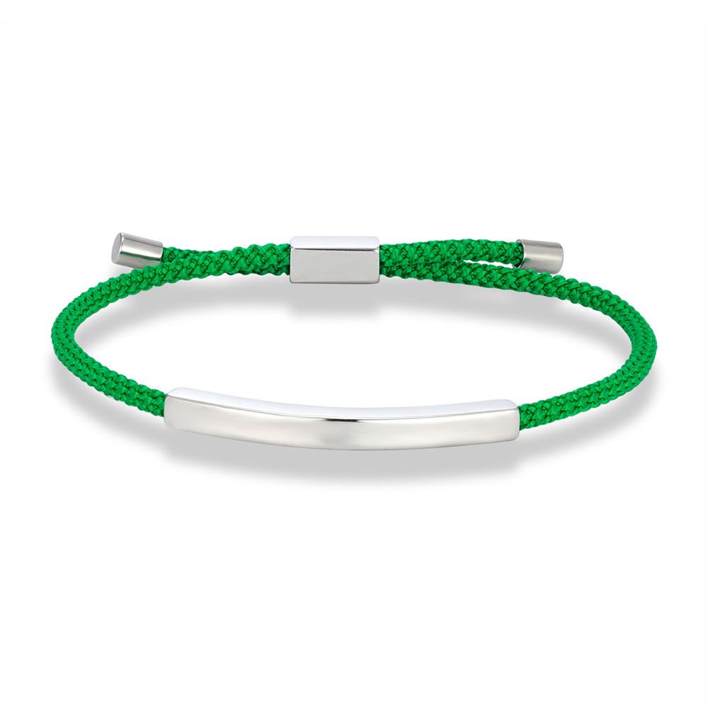 Men Women Punk SOS Custom Engrave Text Adjustable Thin Rope Bracelet customize Stainless Steel ID Bracelet