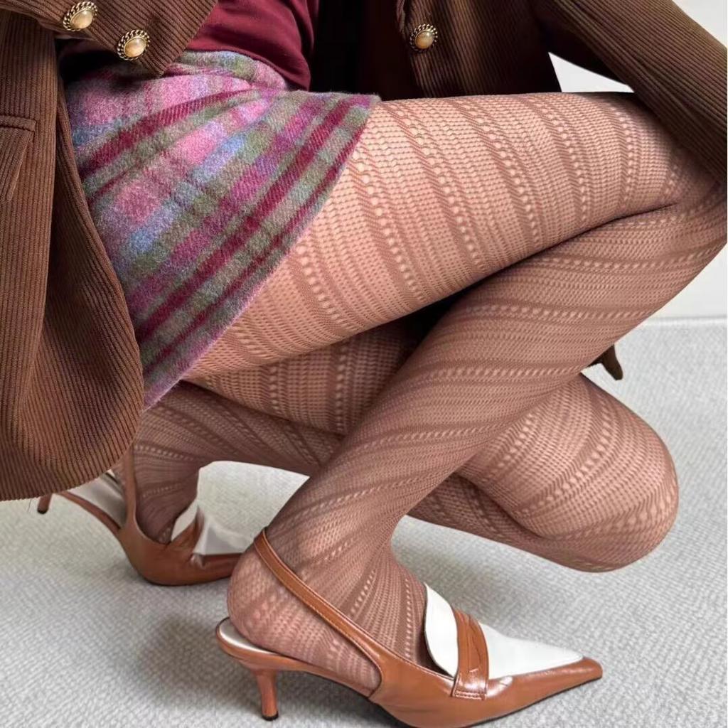 Slimming tights with retro patterns, versatile thin tights for hot girls