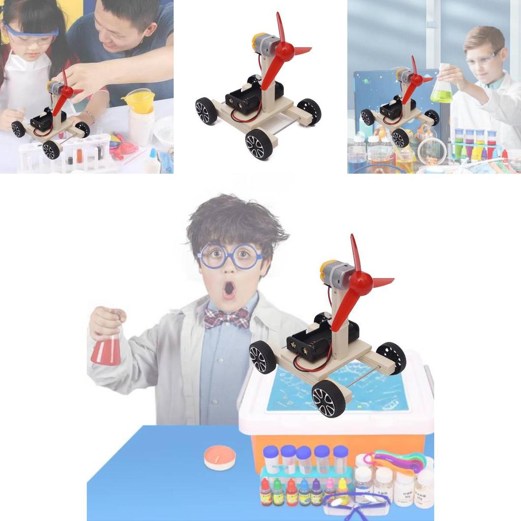 Science Diy Air-powered Car Educational Wood Model For Stem Education