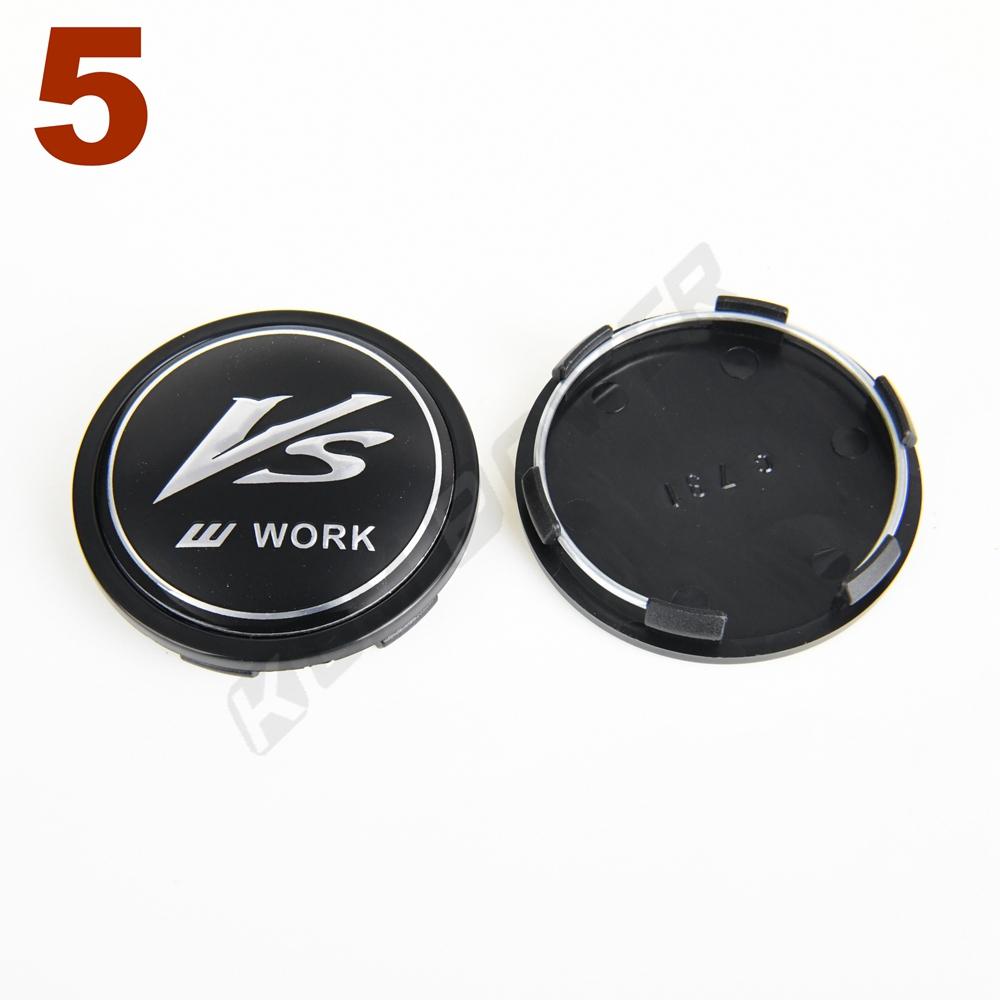 4PCS OD 65MM / ID 60MM Wheel Hub Cap WORK EMOTION MEISTER VS Logo Sport Rim Cover Wheel Center Cap