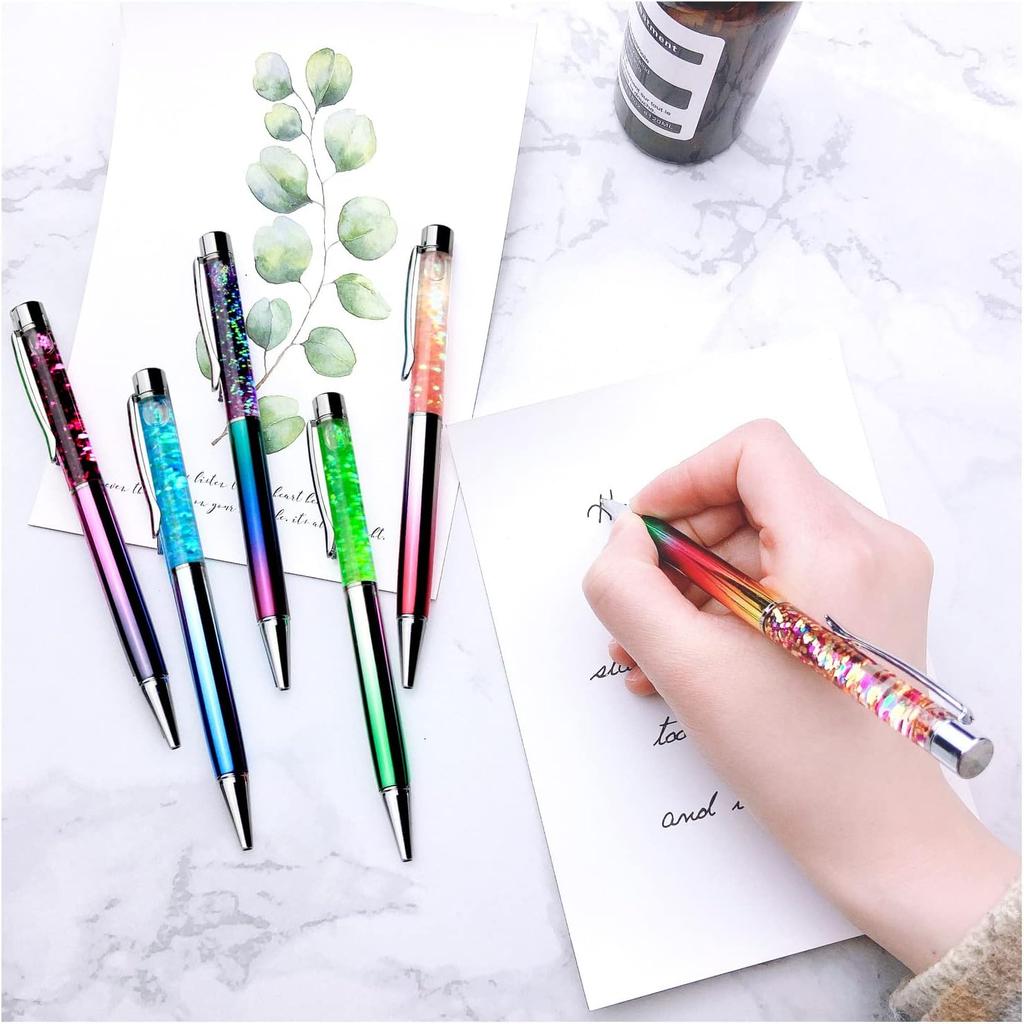 Abhay Liquid Sand Glitter Pen Metal Ballpoint Pens Metal Ball Pens Floating Glitter Dynamic Liquid Sand Pen for Office Supplies
