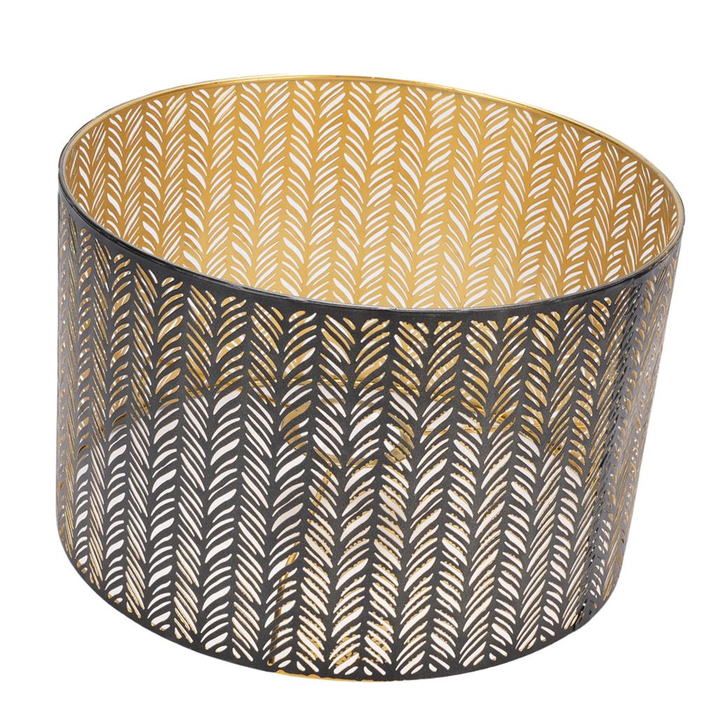 Metal Lampshade E14 E27 Iron Cylinder Shape Hollow Out Leaf Decorative Lamp Shade for Table Wall Ceiling Lamp Black and