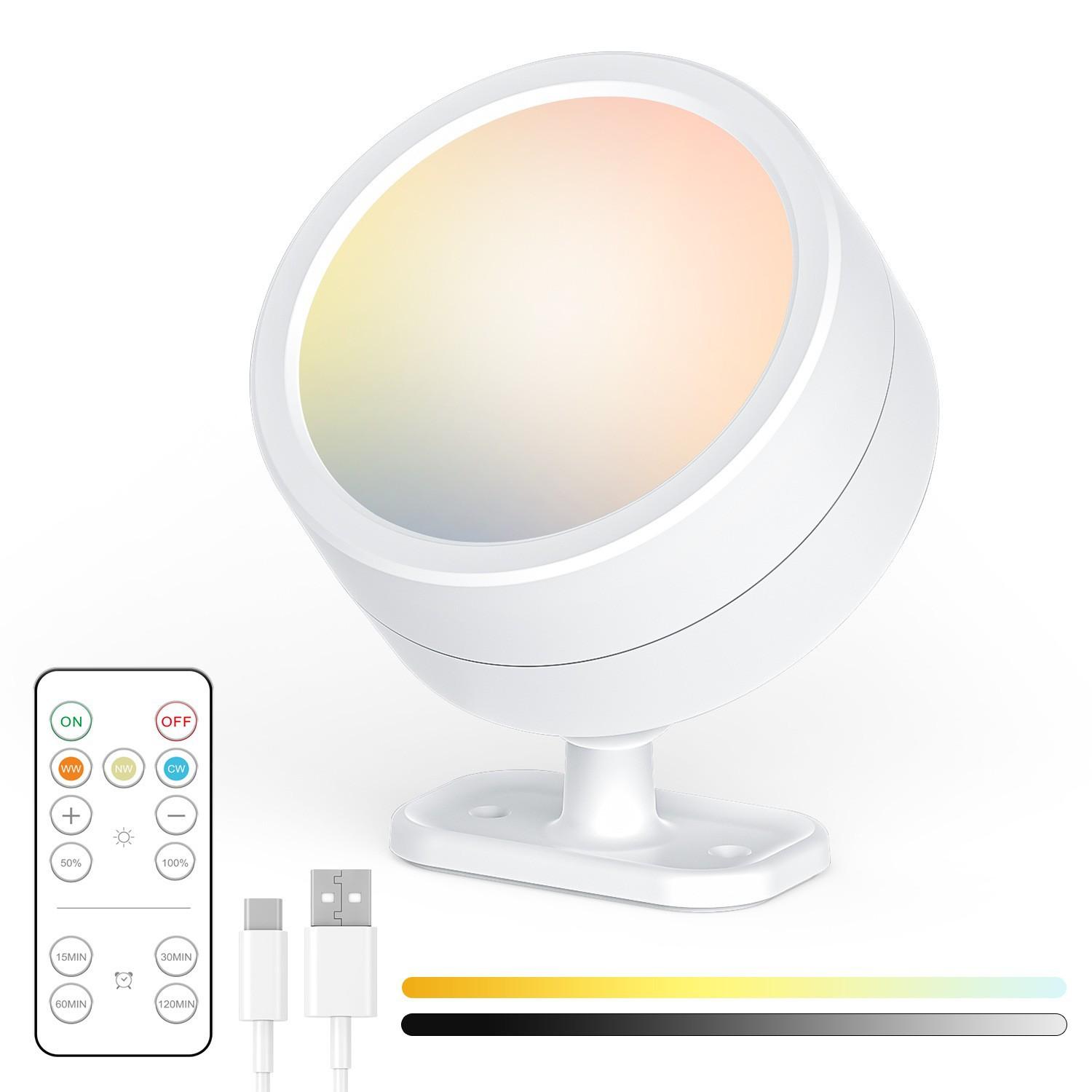 

Светодиодный ночник с пультом дистанционного управления, зарядный, бытовой декор, освещение, круглый вращающийся прикроватный настенный светильник 1 light 1 remote control