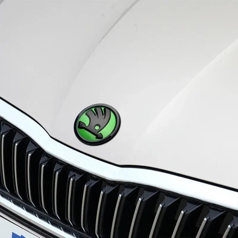 80mm 90mm ABS Emblem For Skoda Fabia 1 2 Octavia A7 RS Superb Rapid Yeti Karoq Vision Car Head Front Rear Boot Tailgate Sticker