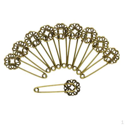 10X Vintage Bronze Filigree Flower Blank DIY Pins Brooch Settings Findings