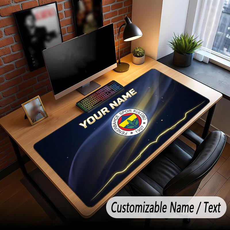 Large Mouse Pad Fenerbahçe FC Print Custom Name Text Desk Mat for Office Gaming