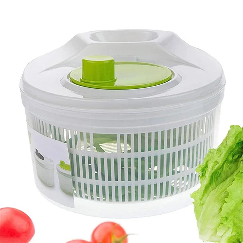 3L Salad Dehydrator Vegetable Dryer Manual Fruit Washer with Bowl Filter Vegetable Drainer Strainer for Lettuce and Spinach