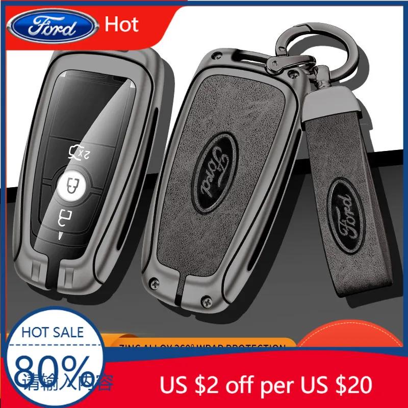 Car Sticker 2026 Hot For Ford New Leather Car Key Case Cover Shell For Ford Fusion Edge Mustang Explorer Expedition Bronco Ecosp