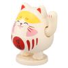 Waving Lucky Cat Solar Powered Decorative Ornament Fortune Cat Figure for Car Home Restaurant Cafe Yello  Pink