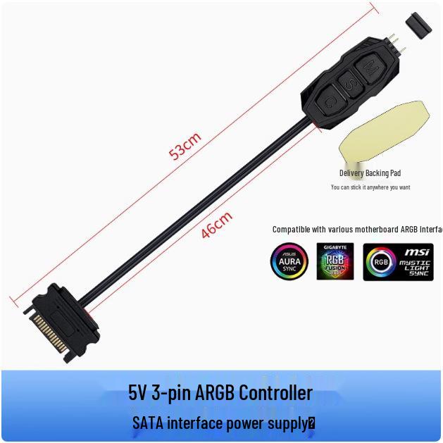 5v3 ARGB Fan Controller with Remote & Sync Hub for PC Cases