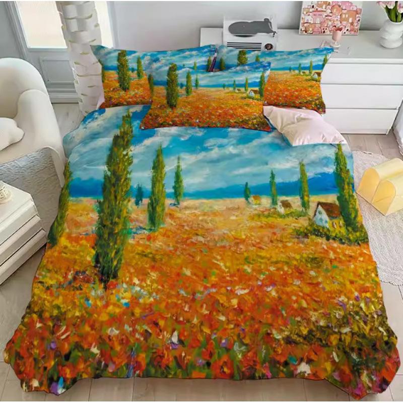 World Famous Paintings Bedding Set Artwork Duvet Cover Set King Queen Double Full Twin Single Size Bed Linen Set