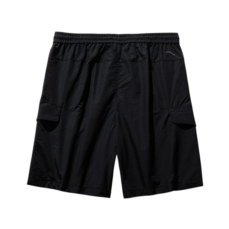 Anta Comfortable Simple Versatile Loose Letter Mid-Rise Drawstring Casual Shorts Men Shorts Basic-Black 152528506-2