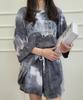 Doors Print and Shorts Oversized Lightweight Summer Cute Korean Thin Loose Perfect for and Cool Size Women's Tie-Dye T-Shirt Set, Fit, Wear,