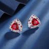 Jewelry Copper Bottom Gold-Plated Retro Simulation Red Corundum Fat Triangle Set Main 17 * 17-12 * 12