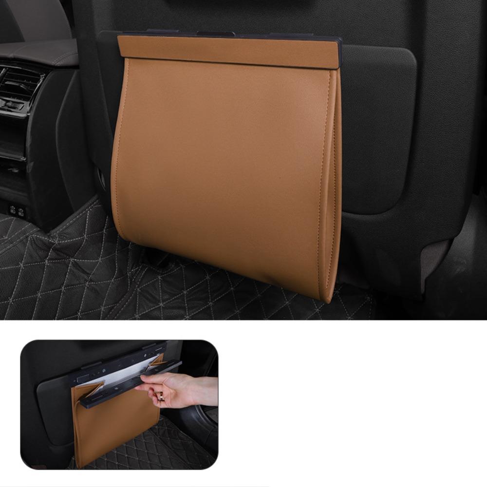 

Waterproof Car Garbage Bag Leather Seat Hanging Trash Can Car Interior Supplies коричневый