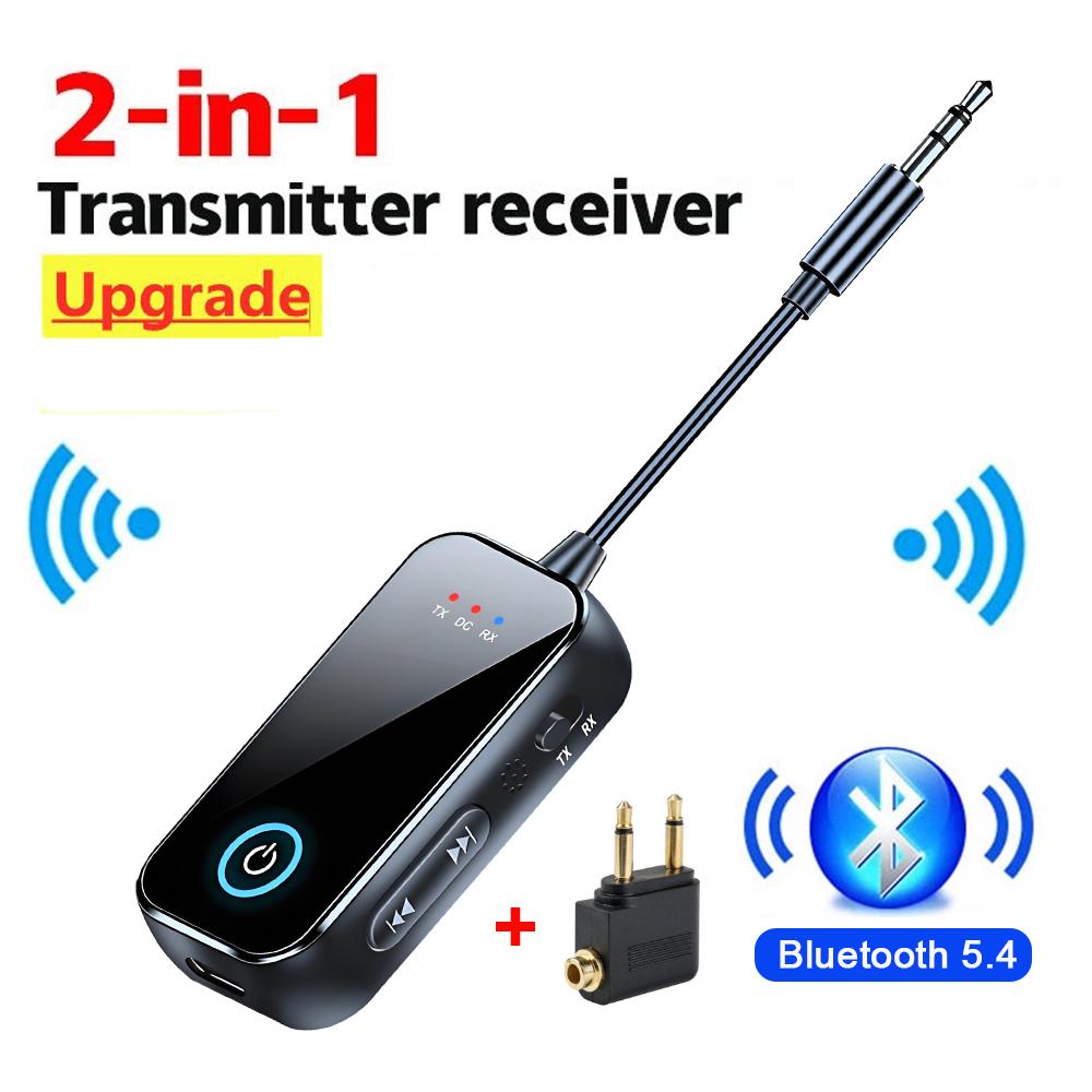2-in-1 Bluetooth Adapter Transmitter Receiver Bluetooth AUX 5.4 Wireless 3.5mm Adapter Stereo for Earphones TV Car Audio