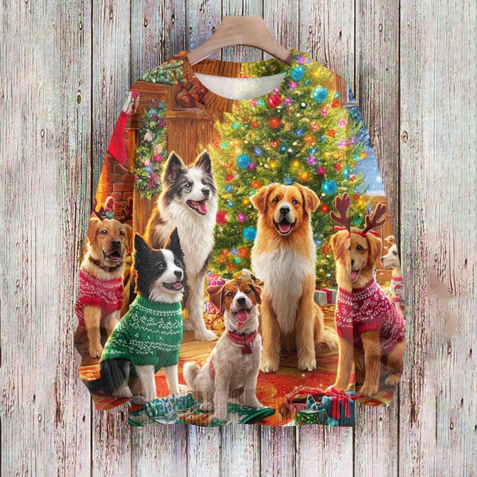 

Рождественские толстовки для женщин Вязаный свитер Милая рубашка Осенний свитер с круглым вырезом Топы XL