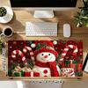 1PC Snowman Candy Cane Oversized Mouse Pad - Non-Slip Rubber Base Perfect for Office School Esports Home Decor Desk Mat 166A