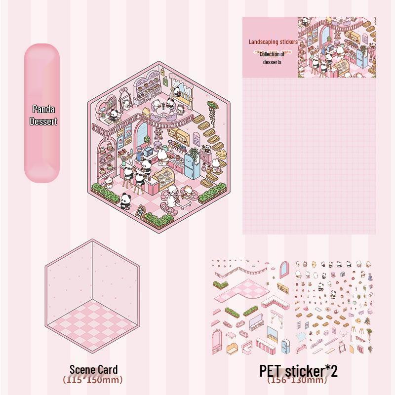 3D Miniature Scene Collage Stickers: Cute Decompression Handbook Stickers