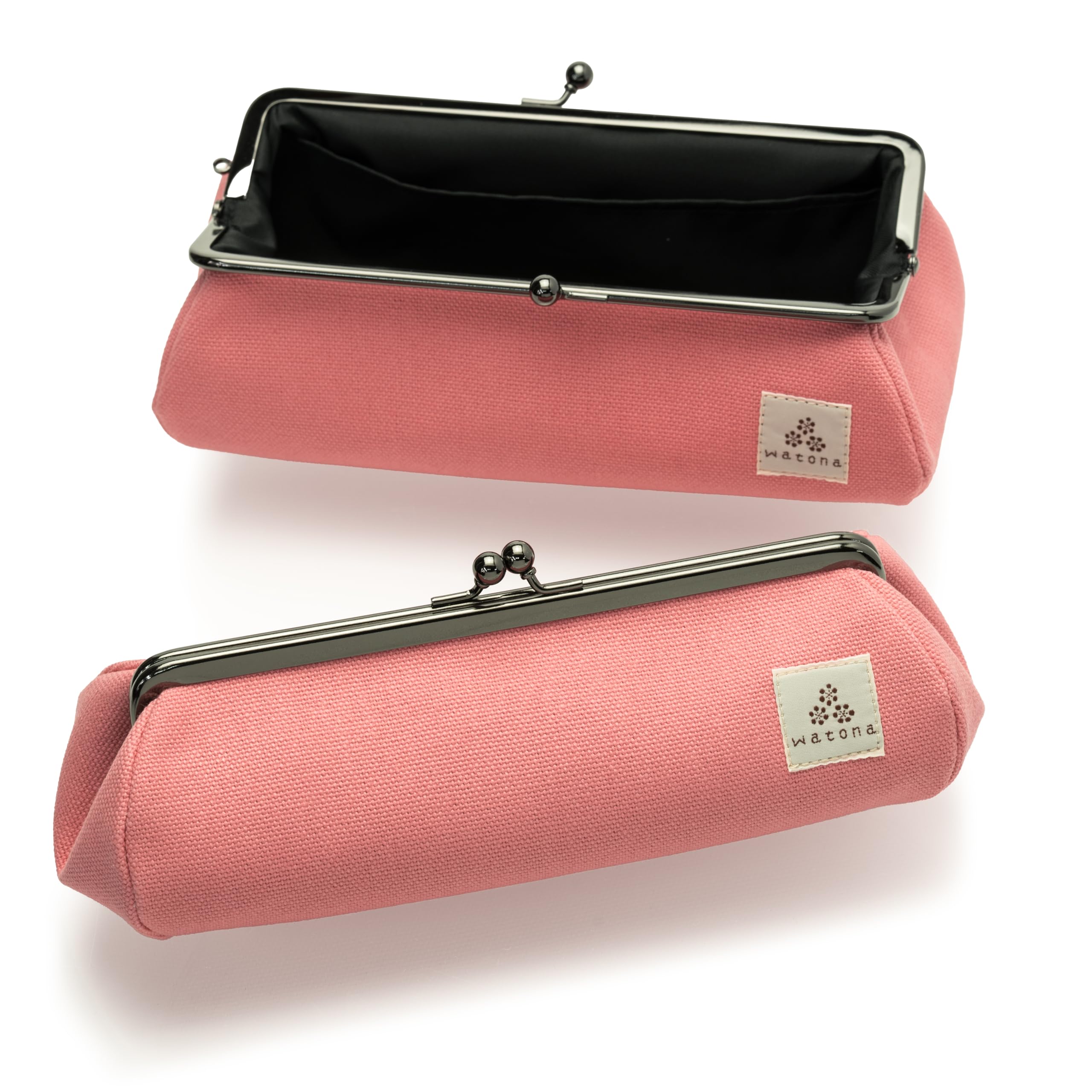 

Карандаш-клипса Watona Сделано в Японии со стильным большим чехлом для макияжа Kurashiki, чехол для сберкнижки, холст, вместимость, кошелек, (Розовый)