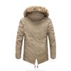 Winter Men's Bomber Jackets with Fur Collar Thick Warm Hooded Coat Casual  Mid-length Down Coat